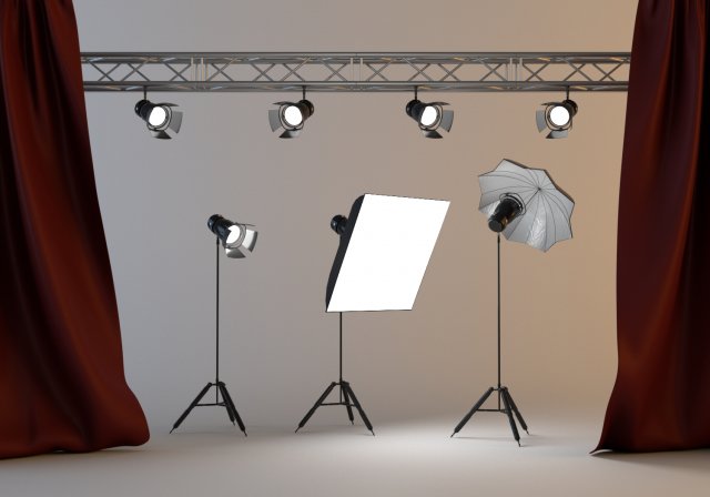 light studio 3D Model .c4d .max .obj .3ds .fbx .stl .blend 