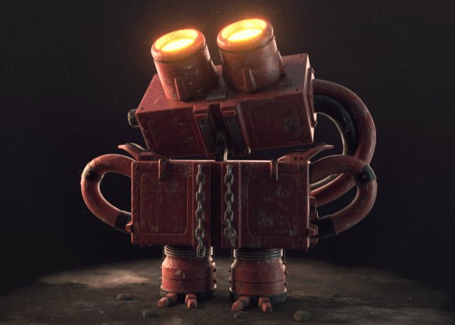 mini robot 3D Model .c4d .max .obj .3ds .fbx .stl .blend 