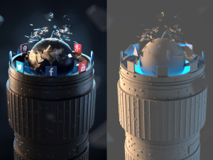 social media Modelo 3D
