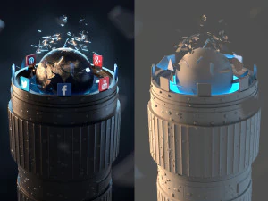 social media 3D Model