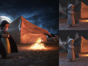 露营角色 3D 模型