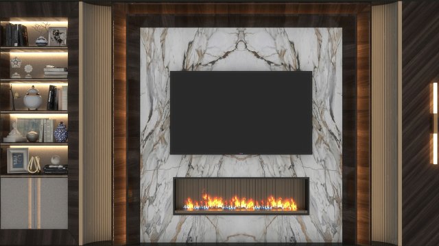tv wall - set 01 3D Модель .c4d .max .obj .3ds .fbx .stl .blend 