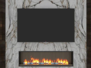tv wall - set 01 3D Model