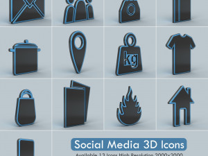 social media icons 3D मॉडल