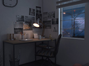 study desk Model 3D