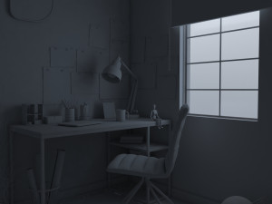 study desk Model 3D