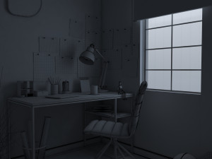 study desk Model 3D