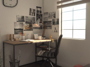 study desk Model 3D