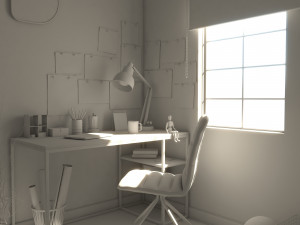 study desk Model 3D