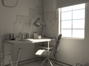 study desk Model 3D