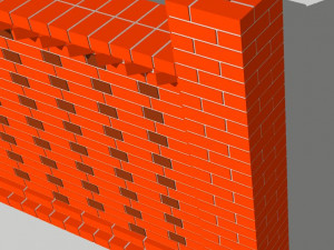german brick fence wall Model 3D