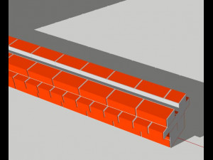 german brick fence wall Model 3D
