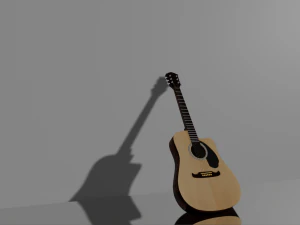 Akustikgitarre spielbereit 3D Modell