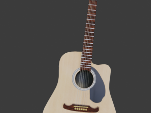 acoustic guitar game-ready 3D Модель