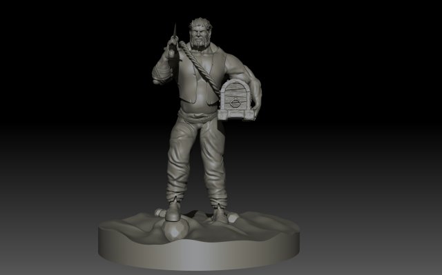 pirate with treasure Model do druku 3D .c4d .max .obj .3ds .fbx .stl .blend 