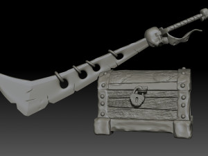 chest and sword for 3d printing 3D प्रिंट मॉडल