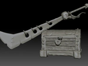 3D 프린팅을 위한 가슴과 검 3D 프린트 모델