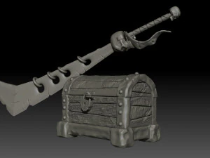 chest and sword for 3d printing 3D Print Model