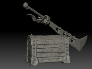 chest and sword for 3d printing 3D 프린트 모델