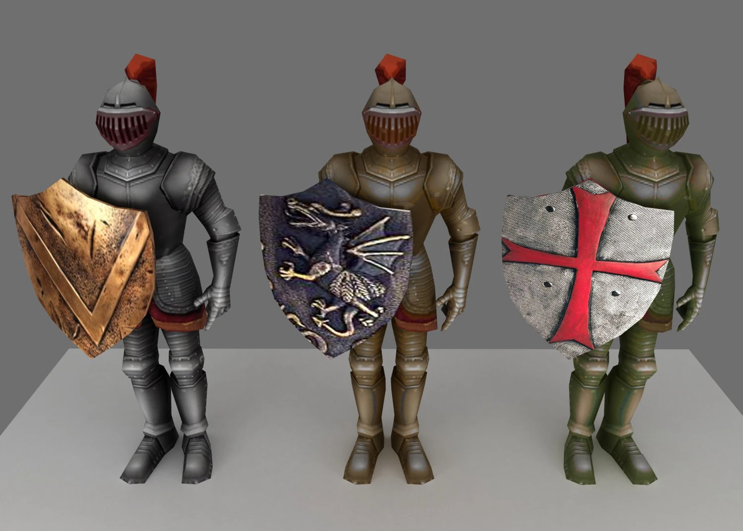 armor and shield 3D Model .c4d .max .obj .3ds .fbx .stl .blend 