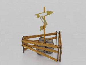 a set of road items Modelo 3D