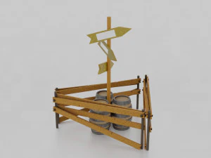 一组道路项目 3D 模型