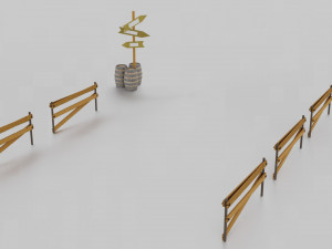 a set of road items 3D Model