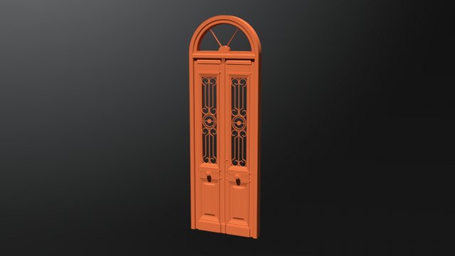 Old entrance door 3D Model .c4d .max .obj .3ds .fbx .stl .blend