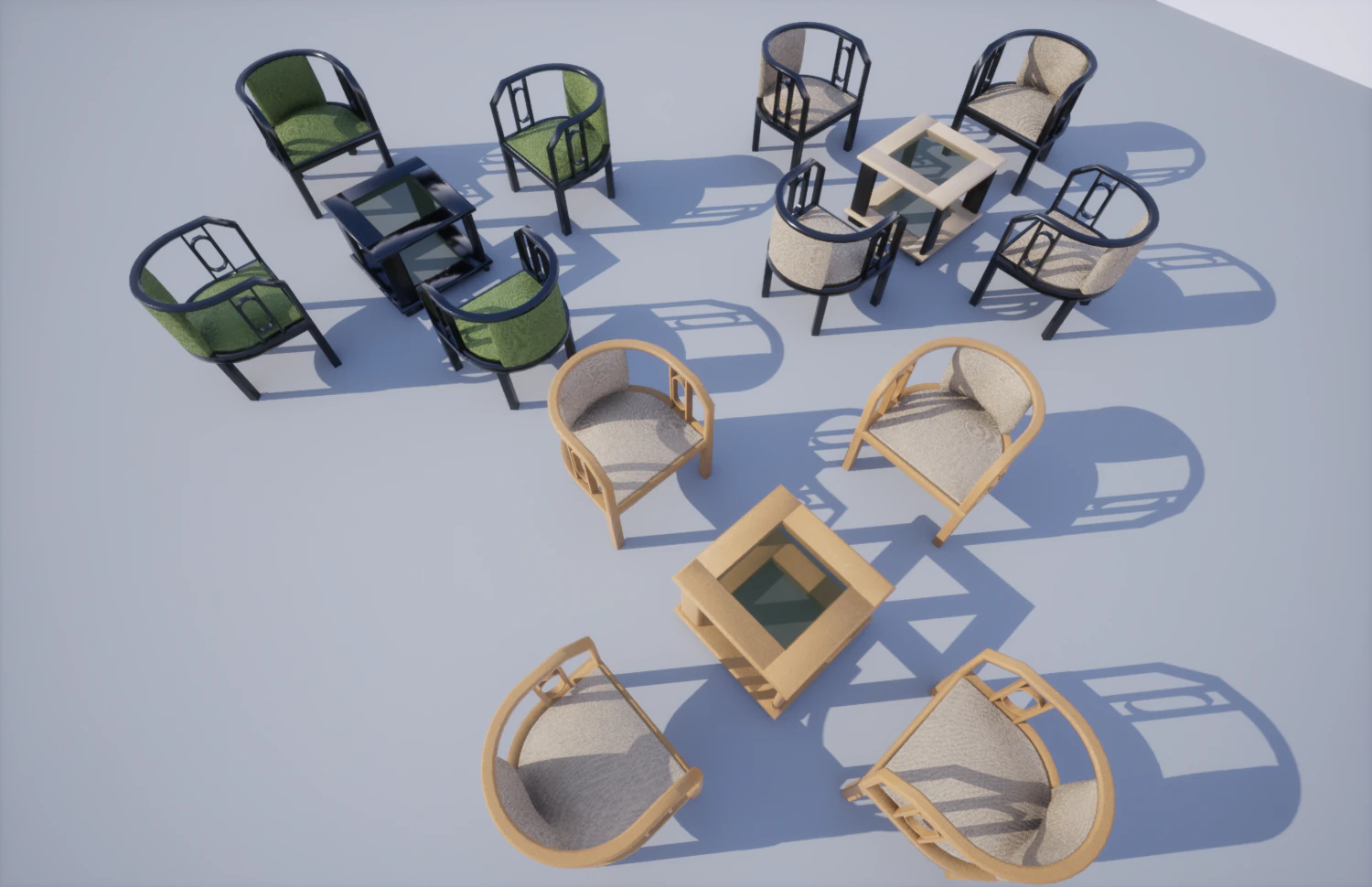 set of chairs 3D Model .c4d .max .obj .3ds .fbx .stl .blend 