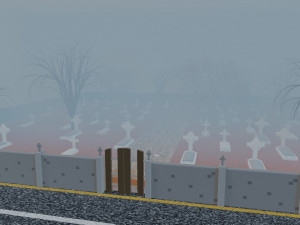 Cementerio y parque 3D Model