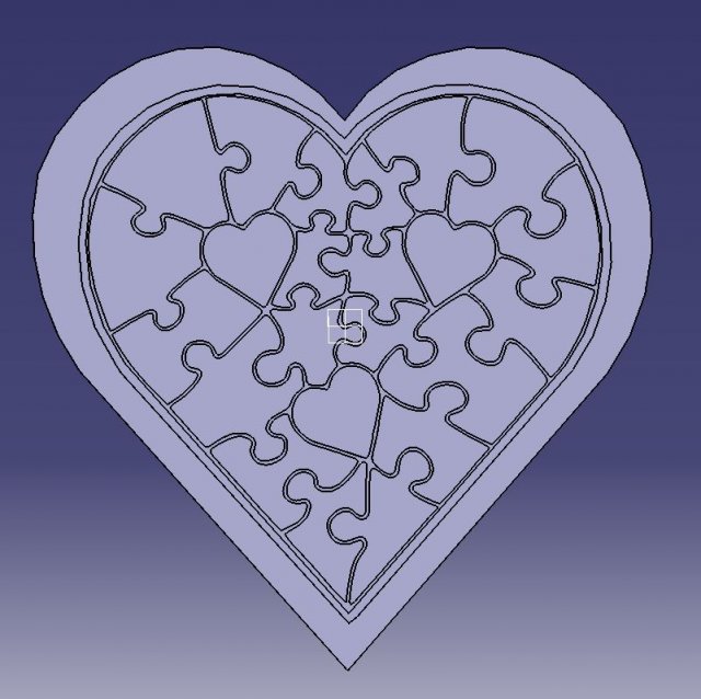 heart puzzle 3D Print Model .c4d .max .obj .3ds .fbx .stl .blend 