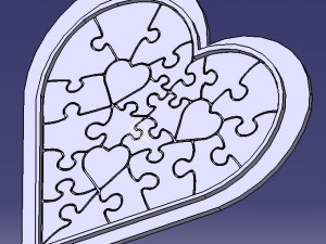 heart puzzle 3D Print Model