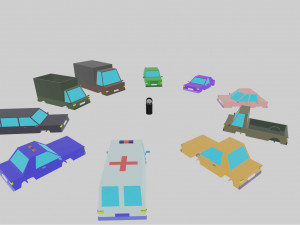 3d asset 30 car for game in unity Modèle 3D