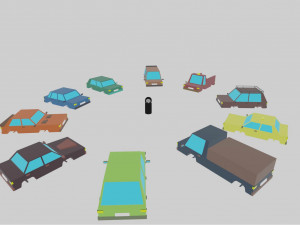 3d asset 30 car for game in unity Modèle 3D