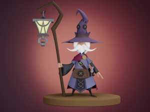 Character wizard sorcerer Modelo 3D