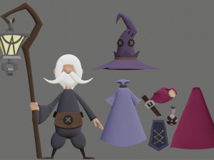 Character wizard sorcerer 3D Model