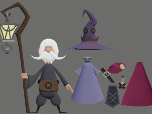 Character wizard sorcerer 3D Model