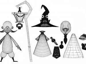 Character wizard sorcerer 3D Model