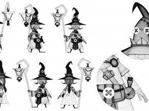Character wizard sorcerer 3D Model