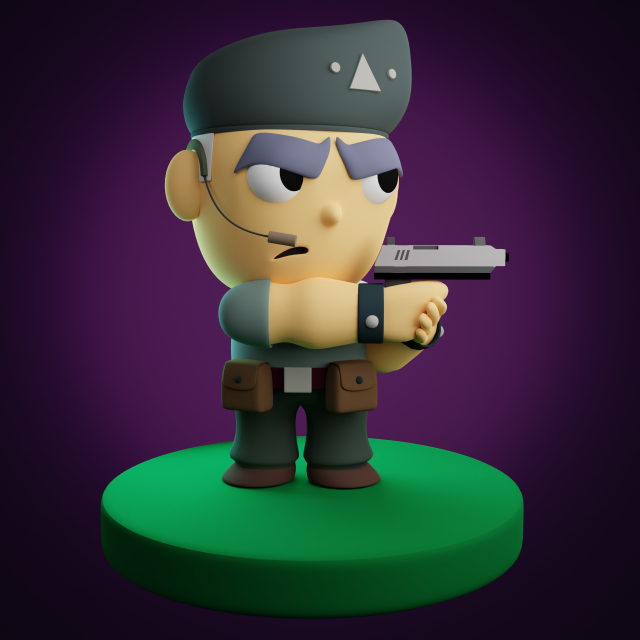 Soldier character Modelo 3D .c4d .max .obj .3ds .fbx .stl .blend 