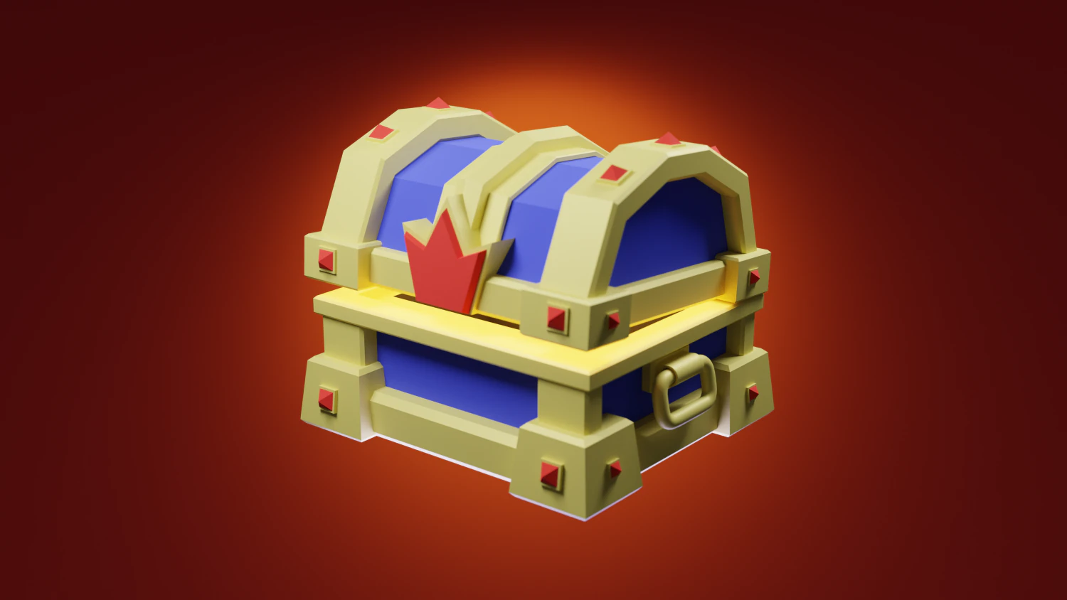 Stylized treasure chest 3D Model .c4d .max .obj .3ds .fbx .stl .blend