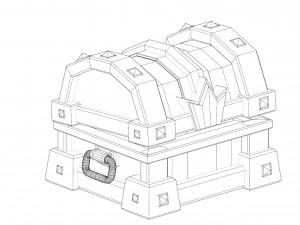 Stylized treasure chest Model 3D