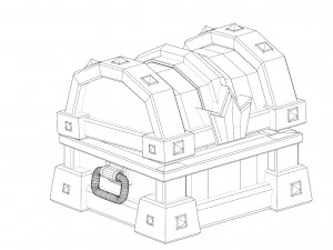 Stylized treasure chest 3D Model
