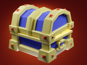 Stylized treasure chest Model 3D