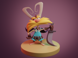 Character Warrior soldier fighter Modelo 3D