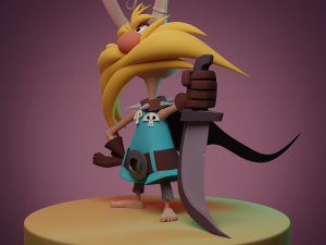 Character Warrior soldier fighter 3D Model