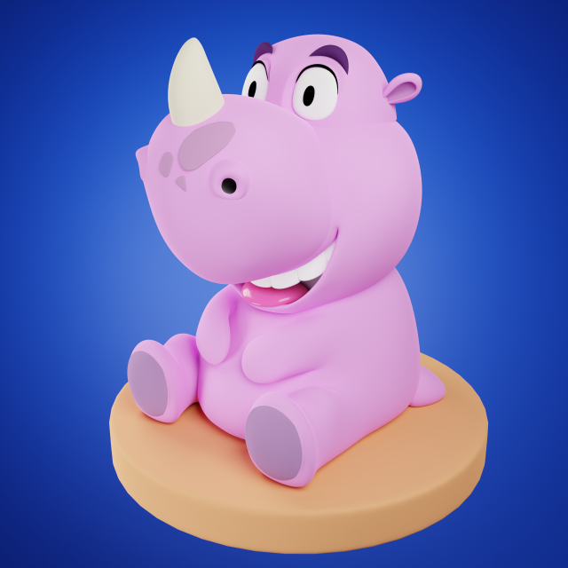 Cartoon rhinoceros Modelo 3D .c4d .max .obj .3ds .fbx .stl .blend 