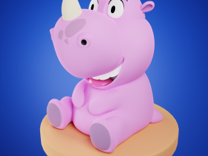 Cartoon rhinoceros Modelo 3D