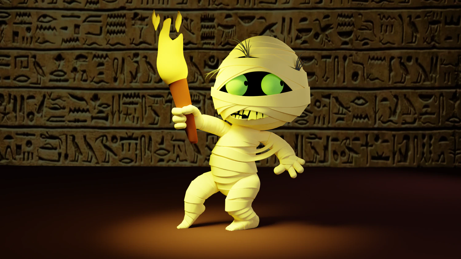 Cartoon character mummy 3D Model .c4d .max .obj .3ds .fbx .stl .blend 