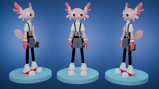 Cartoon character girl 3D Modell .c4d .max .obj .3ds .fbx .stl .blend